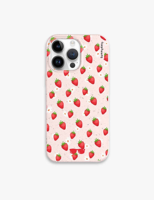 Strawberry Daisies Plant-based Cute iPhone Case